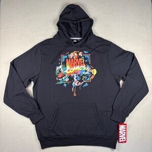 NWT Men's Marvel Comics Avengers Graphic Hoodie‎ Black Size Large